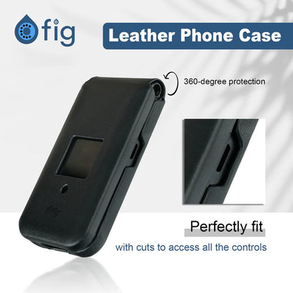 Fig Mini Leather Case - Black